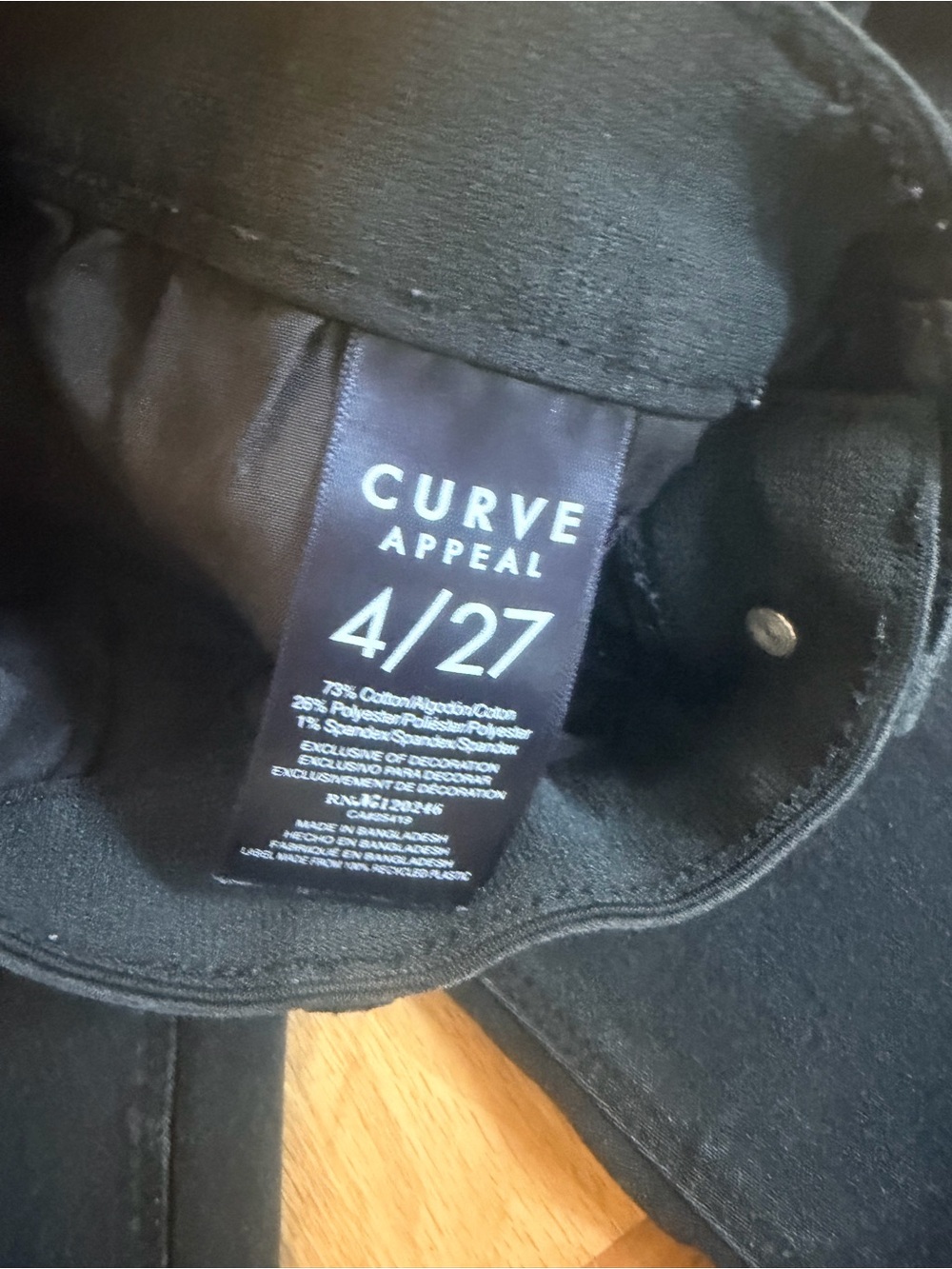 Women’s Size 4/27 "Curve Appeal" Skinny Jeans - Black Stretch Denim GUC - Picture 3 of 7